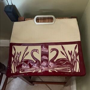 Elegant Cream and Brown Women's Bag